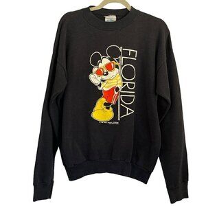 Vtg Velva Sheen Disney Florida Mickey Mouse Sweatshirt Black Large 80s 90s USA